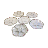 Assiettes a huitres anciennes porcelaine limoges bernardaud 1900