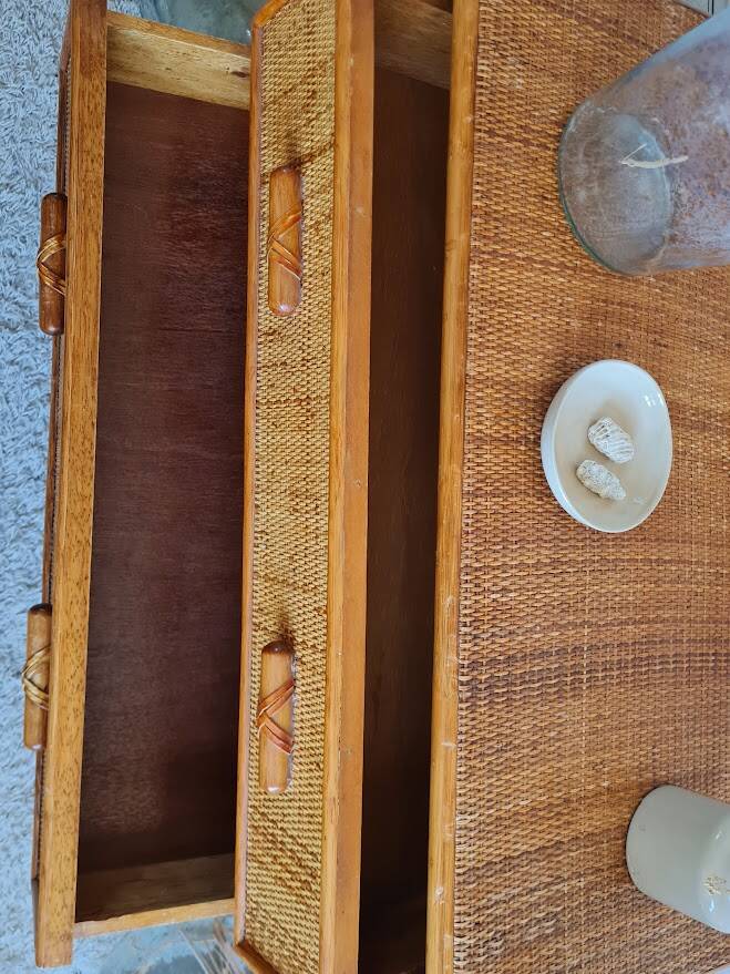 Commode en rotin, circa 1970