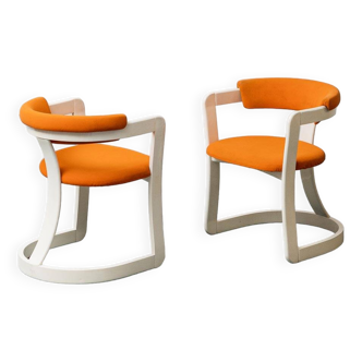 Pair of brigitte fabric chairs pozzi verga 1970s vintage modernism