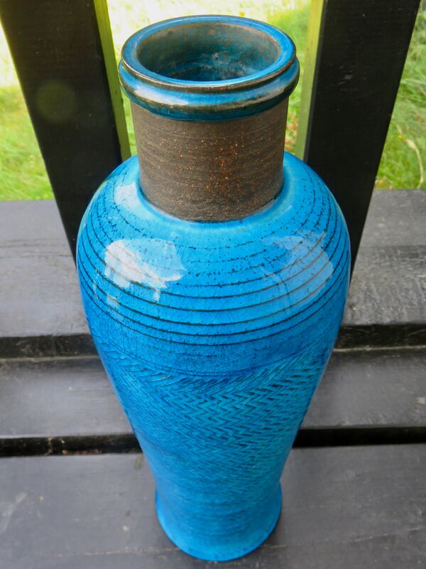 Vase flacon turquoise de Nils Khaler Danemark 1965