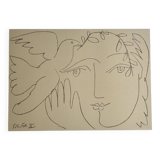 Vintage offset print after Pablo Picasso, "The Face of Peace", 40 x50 cm