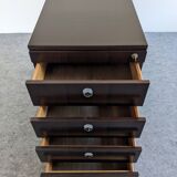 Rosewood storage box on wheels from the 70s/80s