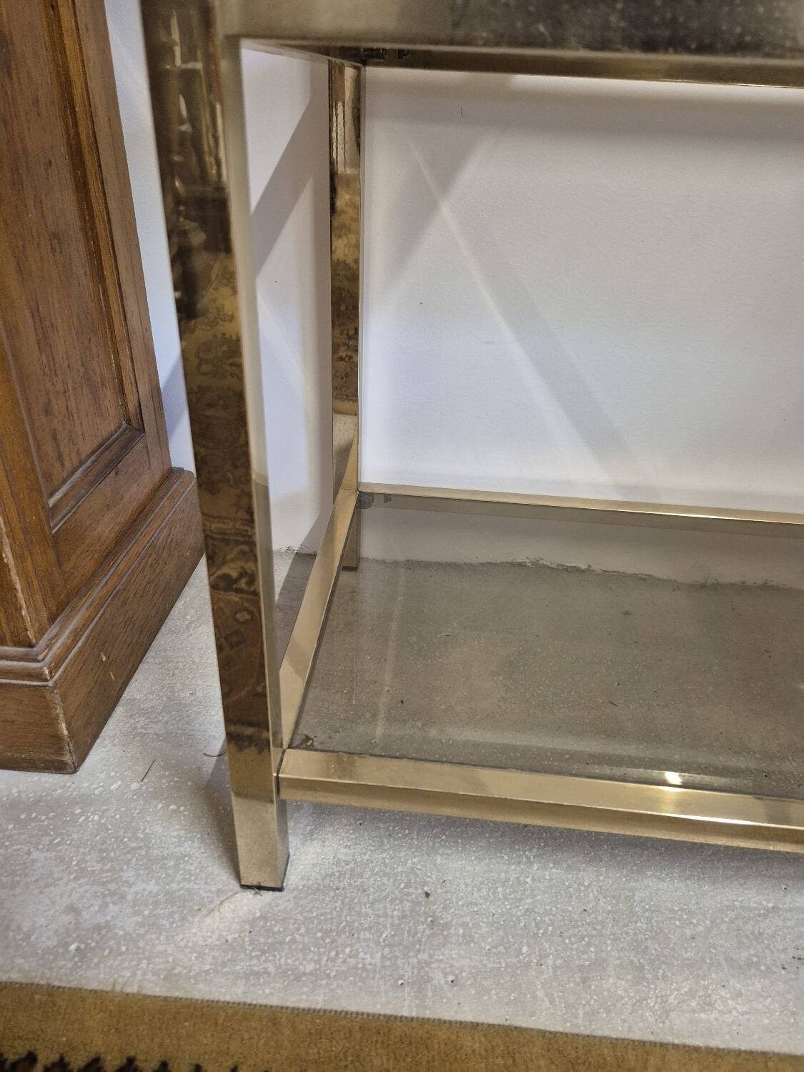 Vintage 1970s golden designer shelf