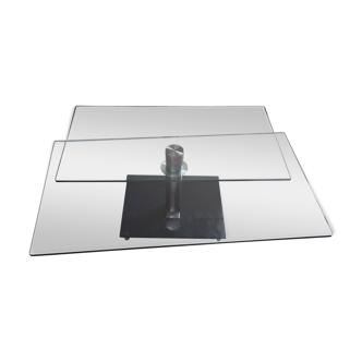 Glass & steel coffee table