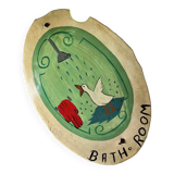 Old enameled plaque “Bathroom”