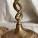 Pair of twisted brass candlesticks