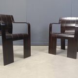 Set of 6 Vintage Strip Dining Chairs by Gijs Bakker for Castelijn, 1970s