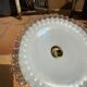 Vintage opaline suspension white wavy threads and gold socket retro firm style