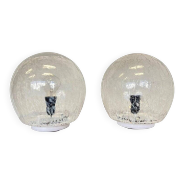 Pair of design mid century artglass Table Lamps, 1980s - Czechoslovakia