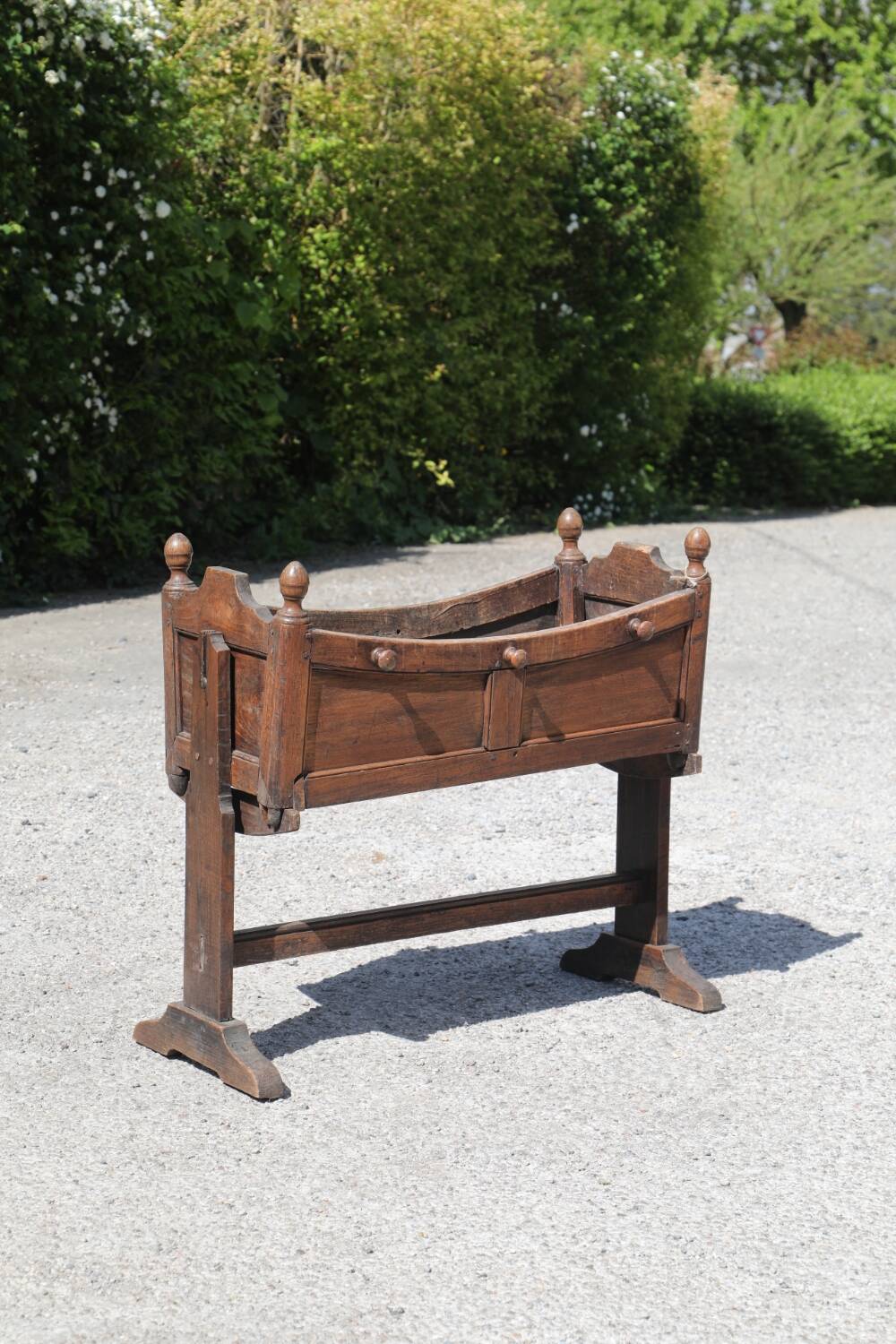 Antique cradle planter