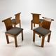 Set of 4 Italian Design Birchwood Dining Chairs, 1970s