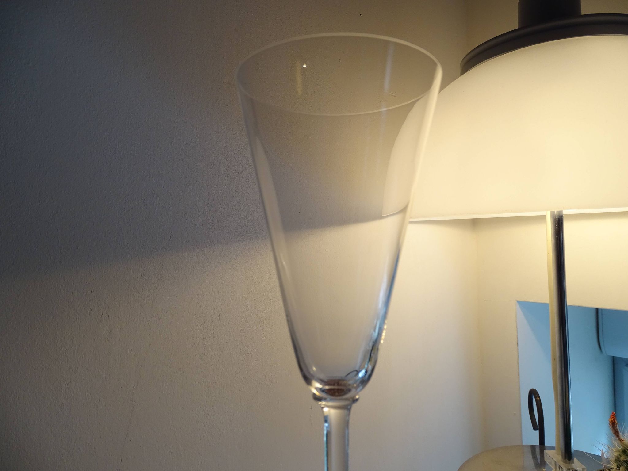 3 signed Baccarat crystal champagne flutes MUM model - 18.7 cm