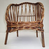 Ancien fauteuil en osier pour poupées, jouet