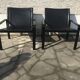 Pair of leather and metal chairs 70s