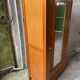 Vintage Parisian wardrobe with one mirrored door from the 60s in pine and wood