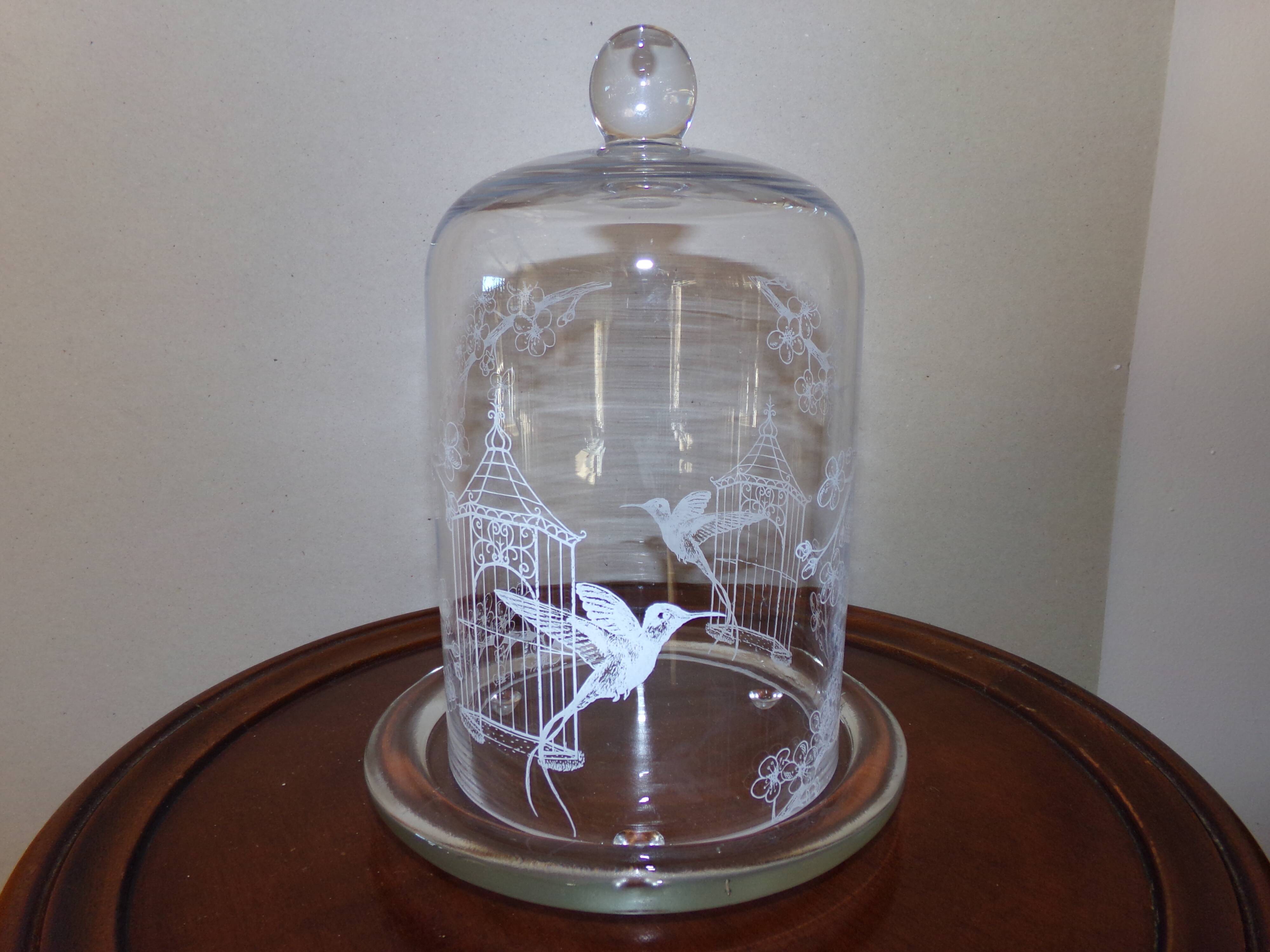 Glass bell and its dish