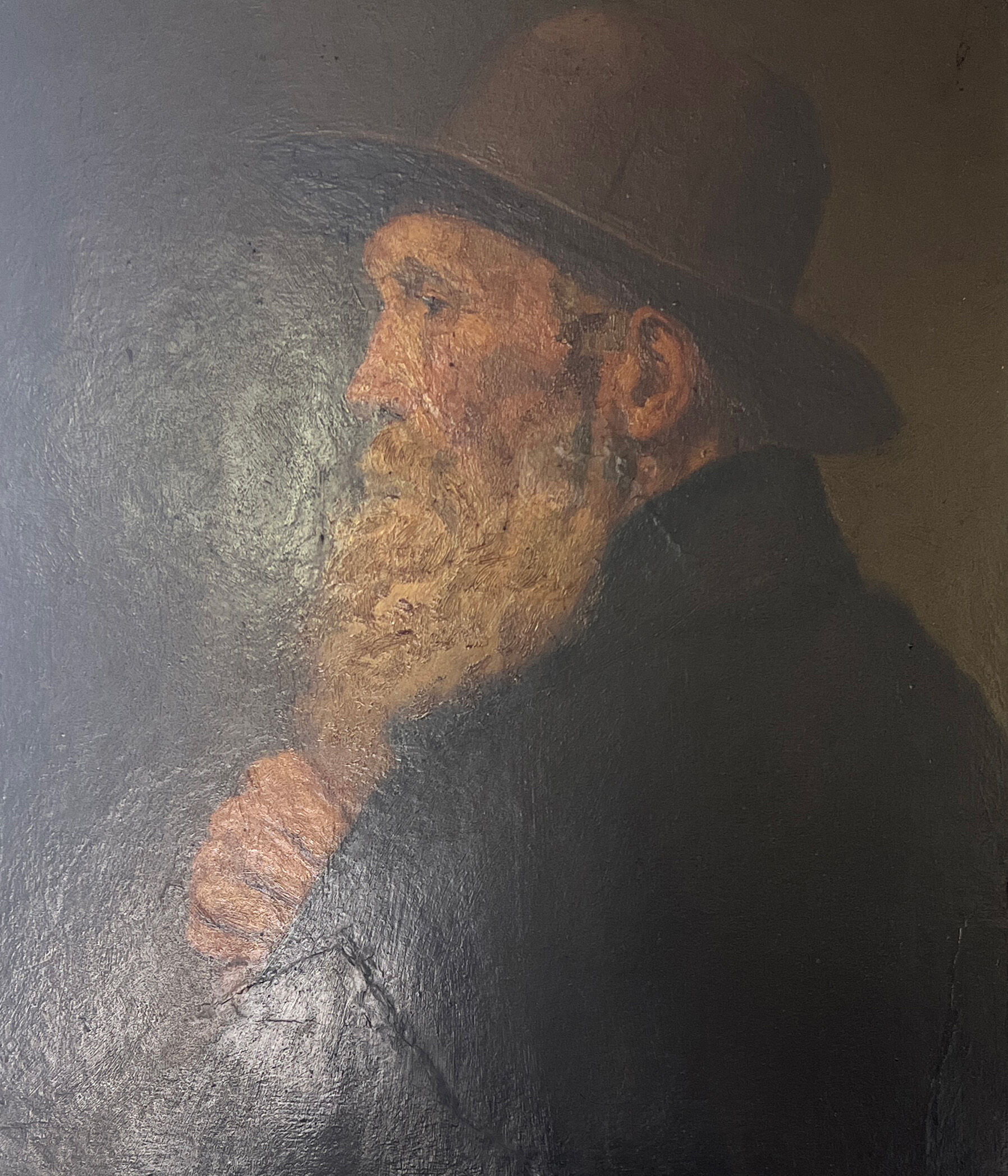 Portrait viellard - oil on panel