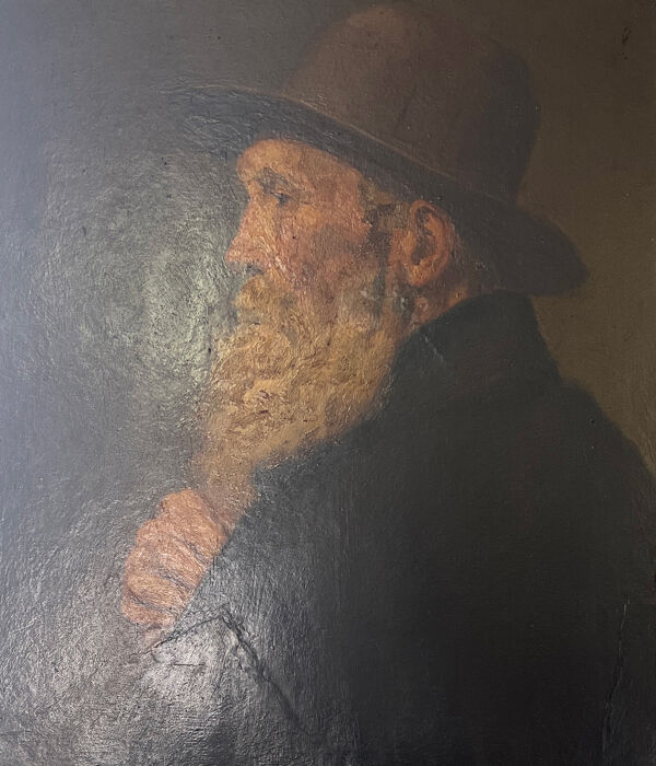 Portrait viellard - huile sur panneau