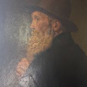 Portrait viellard - oil on panel