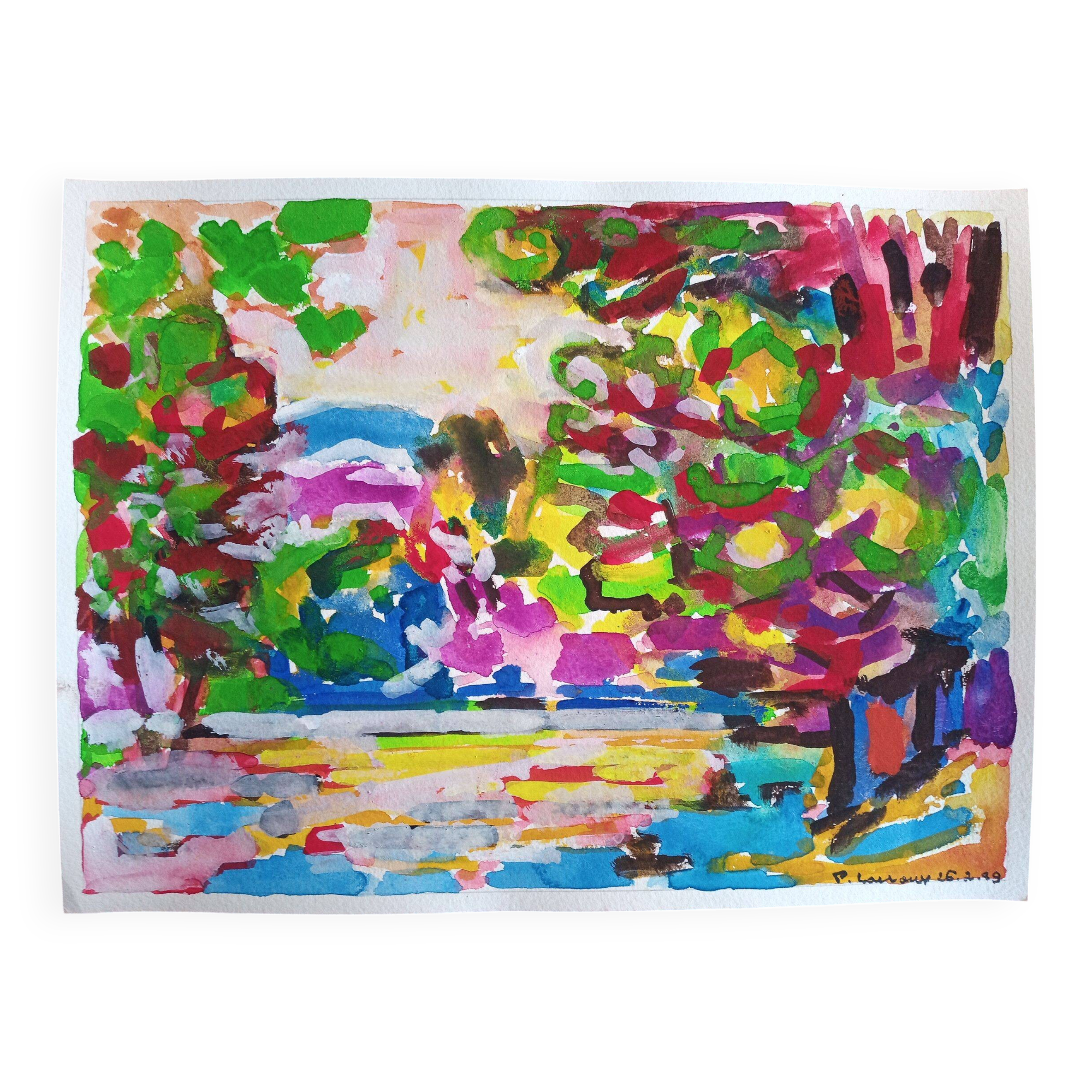 Pierre Lacroux (1909-1993) Gouache on paper 24 x 32 cm - from 1989 - (305)