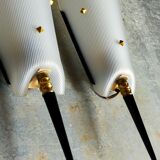 Pair of vintage plexi and bakelite 50s wall lamps