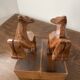 Wooden ibex bookends