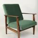 Fauteuil en velours vert vintage, années 1970