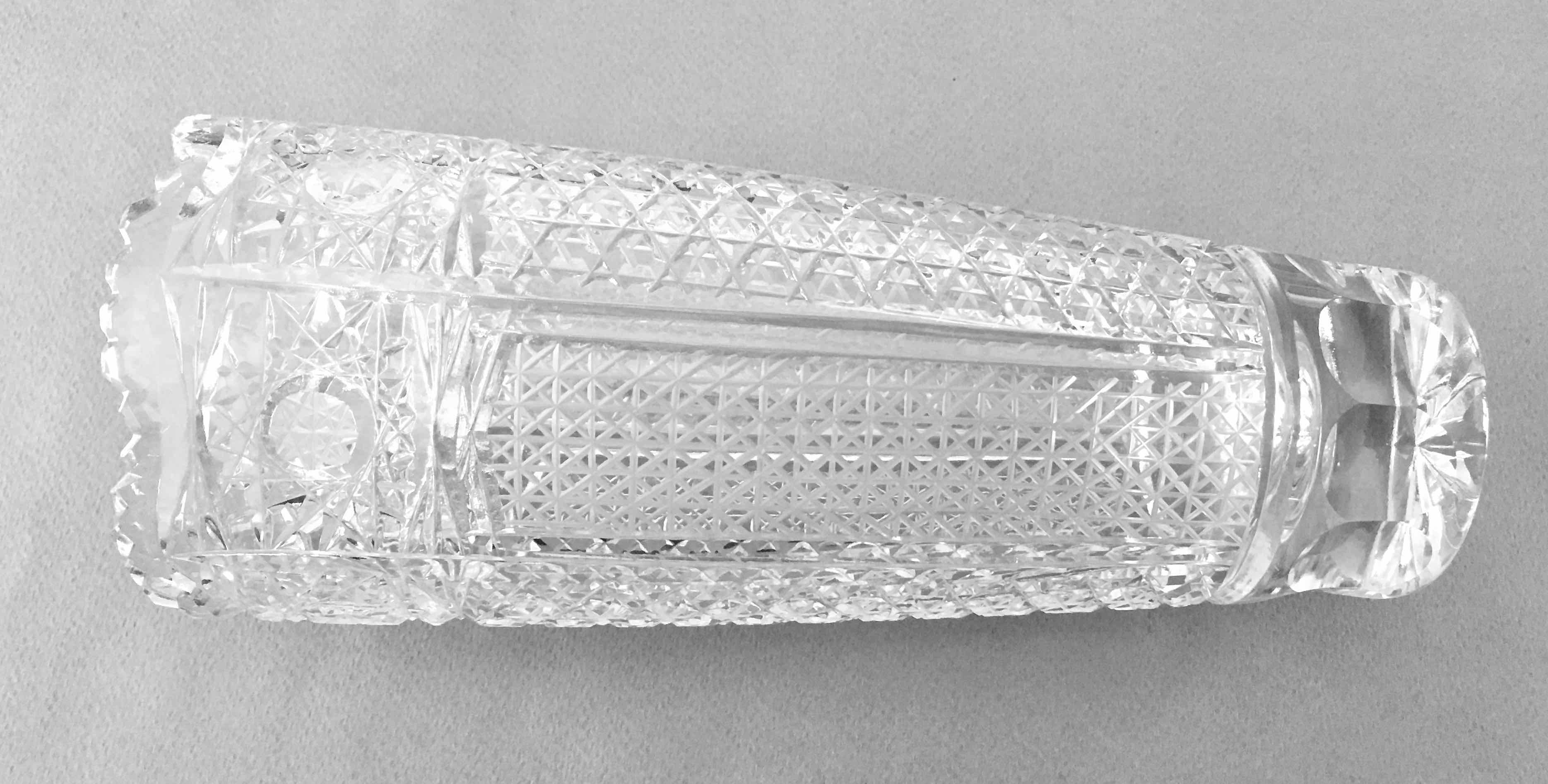 Bohemian carved crystal vase