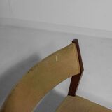 Lot de 6 chaises de salle à manger minimalistes en teck, Belgique années 1960