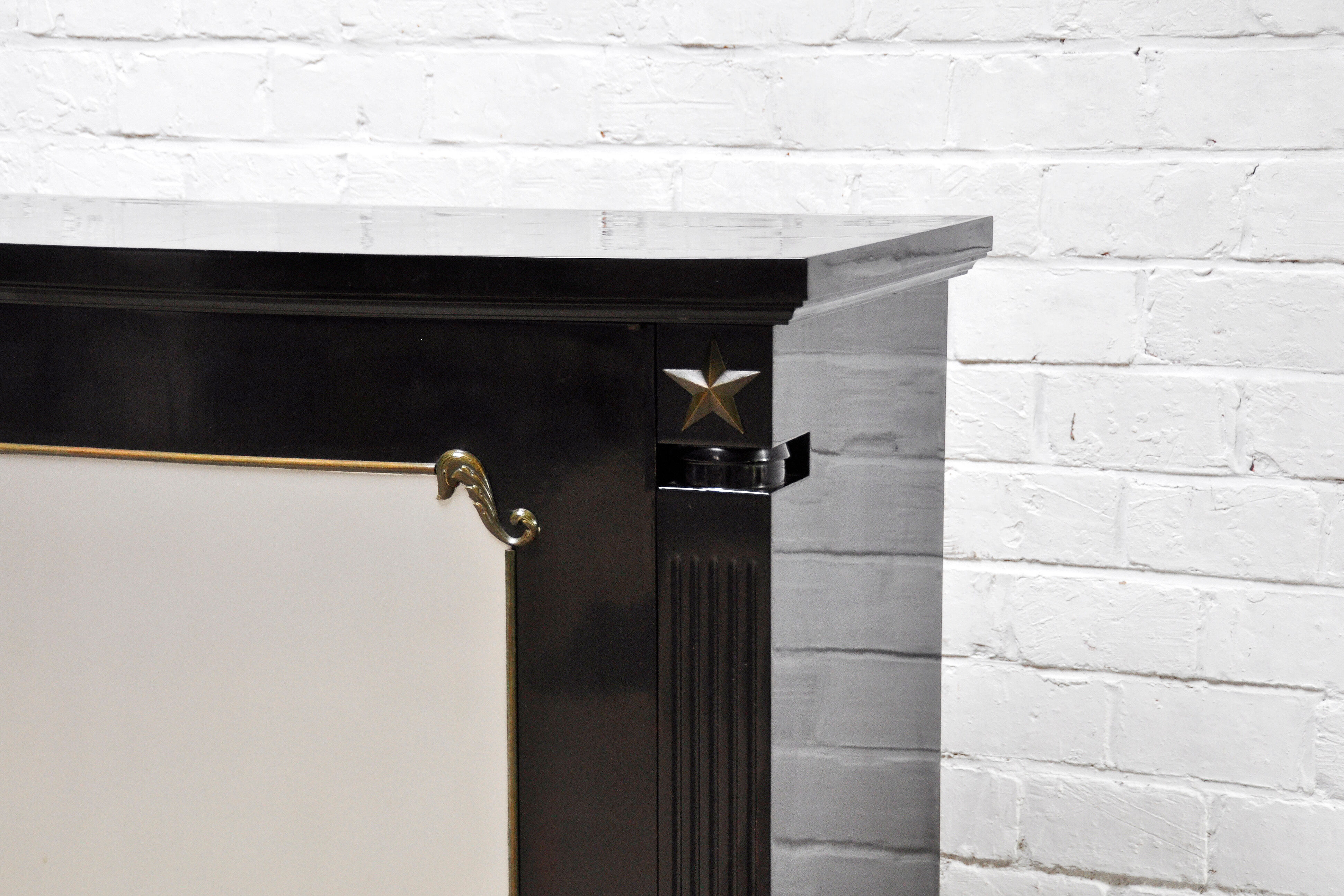 Art Deco Black Lacquer and Bronze Cabinet in the style of André Arbus, France, 1930s