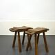 Pair of rustic stools in brutalist style