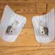 Pair of modernist painted glass wall lights