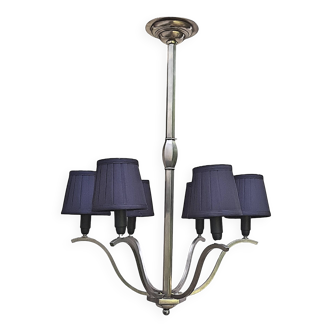 Monture de lustre Art Deco bronze nickelé