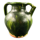 19th century green enamelled stoneware jug