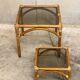 Rattan and smoked glass coffee table set