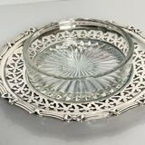 Silver metal ramekin with glass insert, ribbons, bows