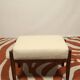 Scandinavian armchair and foot rest beige boucle design by H.lis