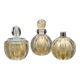 Set of 3 gold Ercole Barovier "Bullicante" Murano glass vases for Barovier & Toso