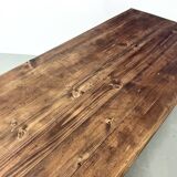 Large solid pine farmhouse table with spindle legs