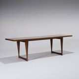 Scandinavian Dark Wood Coffee Table, 1960s