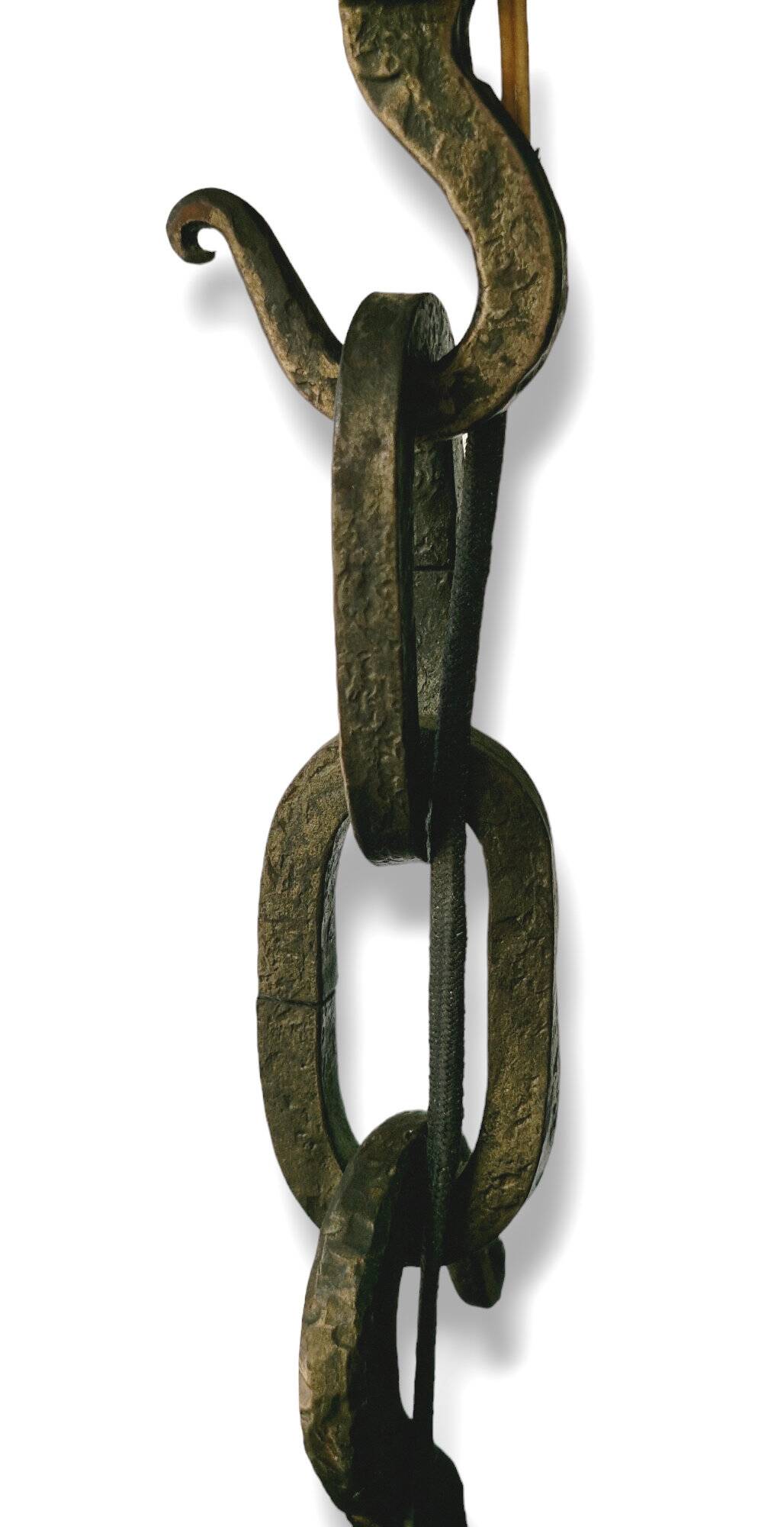 Wrought iron hanging chandelier from the 1950s