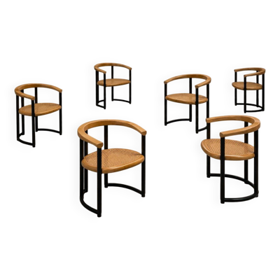 6 × chaise italienne Achillea pour la collection Ycami / Tito Agnoli / années 1970