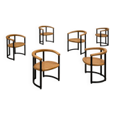 6 × chaise italienne Achillea pour la collection Ycami / Tito Agnoli / années 1970