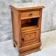 Antique Art Deco bedside table, oak entrance table with marble top