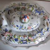 Compotier, soup tureen, vegetable dish in Rouen earthenware