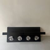 Large black magazine rack by Giotto Stoppino for Kartell, Italy 1970.