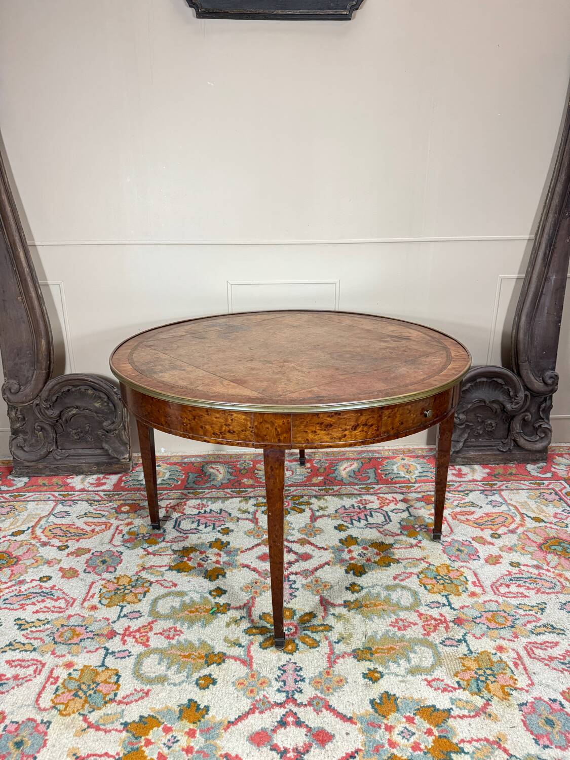 Louis XVI Style Speckled Mahogany Gueridon Table, 19th Century