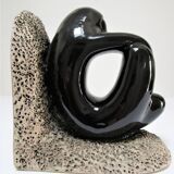 Pair of sculptural ceramic bookends design 70s