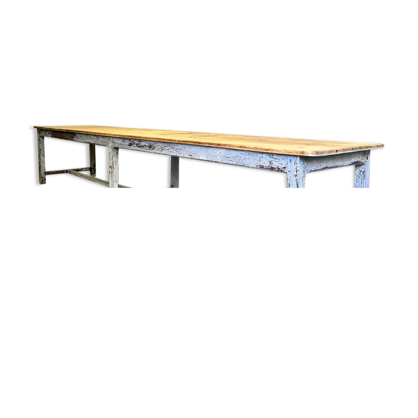 Large patinated workshop table