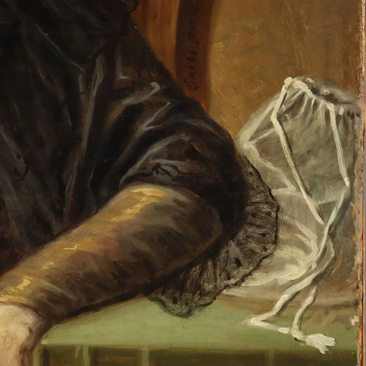 Peinture ancienne, portrait d’une noble dame, huile sur toile, XIXe siècle